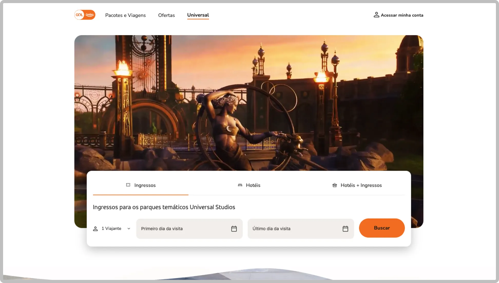 The landing page